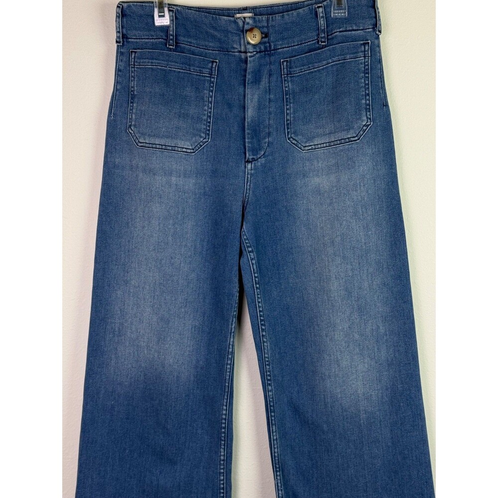 Maeve Anthropologie The Colette Cropped Wide Leg Jeans Size 31 Capsule Wardrobe - Picture 2 of 7